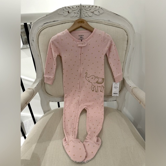 Carter's Other - 🐇 Baby 18 Mth Embroidered Elephant Footie NWT